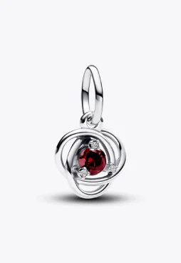 Red Eternity Circle Dangle Charm