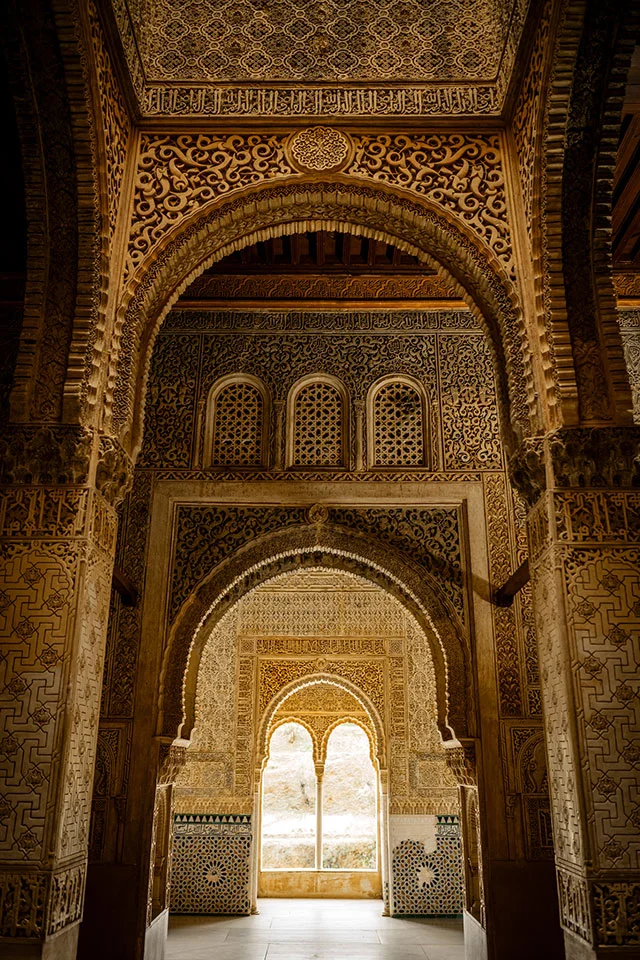 The defensive Tower of the Captive, named for a sultan’s legendary love interest held there, was converted into a small palace. Its walls are adorned with Arabic inscriptions—a design element throughout the site—describing the tower’s beauty.