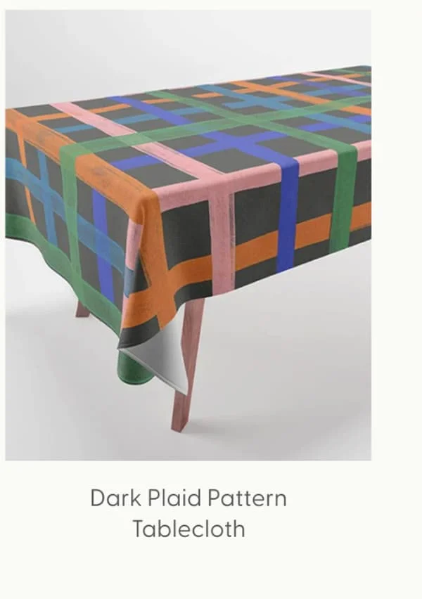 Dark plaid pattern Tablecloth