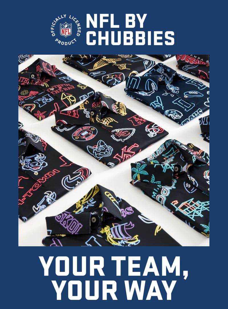 YOUR TEAM, YOUR WAY: Shop The NFL by Chubbies Collection