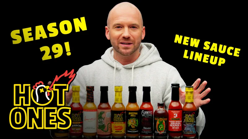 Hot Ones season sauce lineup.
