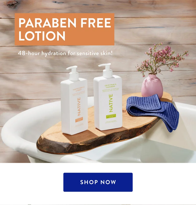 PARABEN FREE LOTION | 48-hour hydration for sensitive skin!. | SHOP NOW