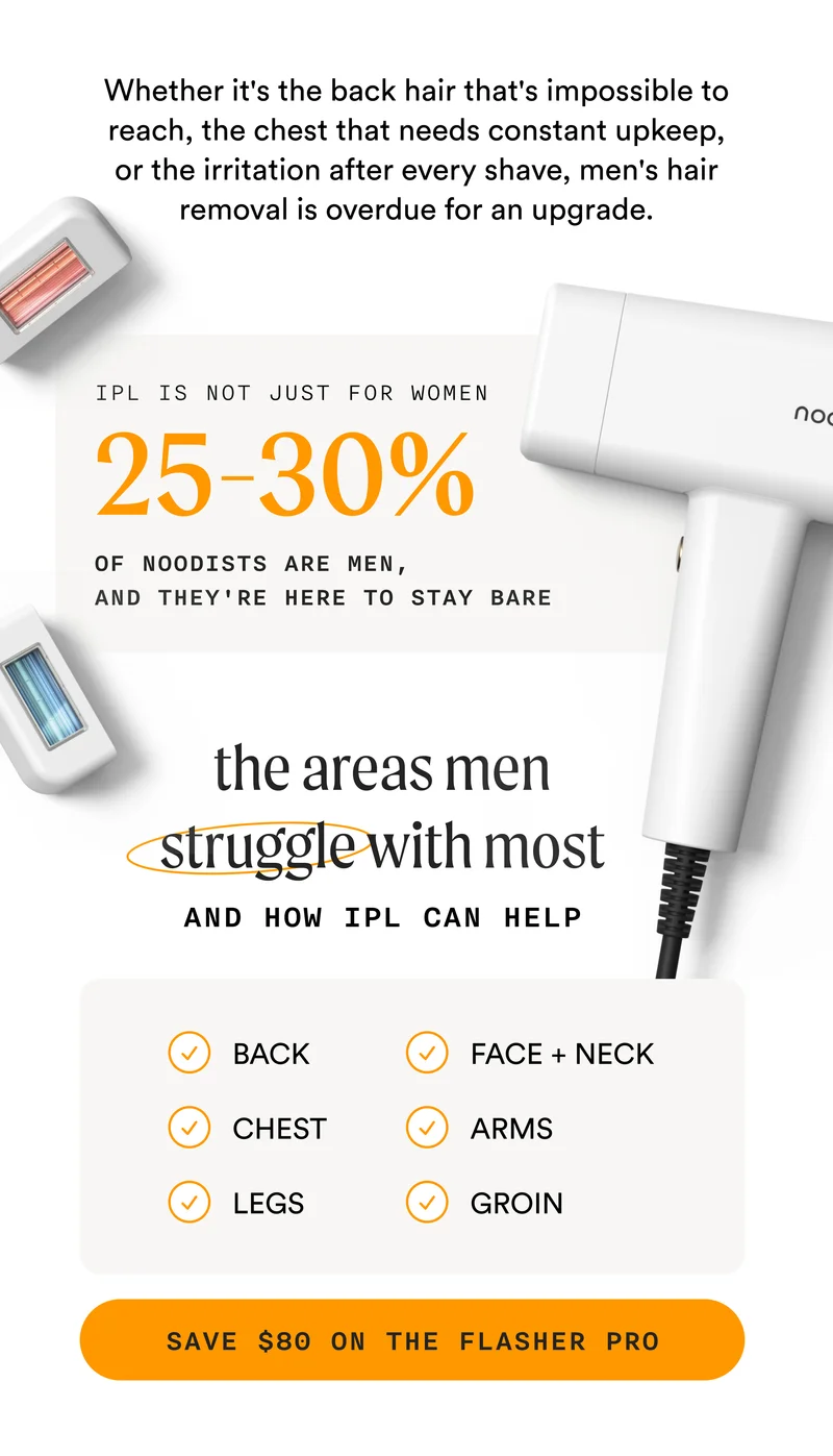 the areas men struggle with the most and how IPL can help - SAVE $80 ON THE FLASHER PRO