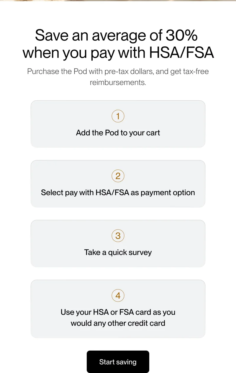 Save an average of 30% when you pay with HSA/FSA