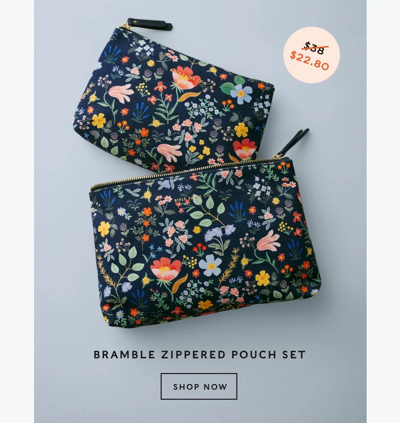 Bramble Zippered Pouch Set