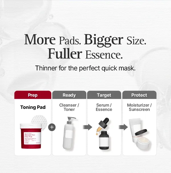 More Pads. Bigger Size. Fuller Essence.
