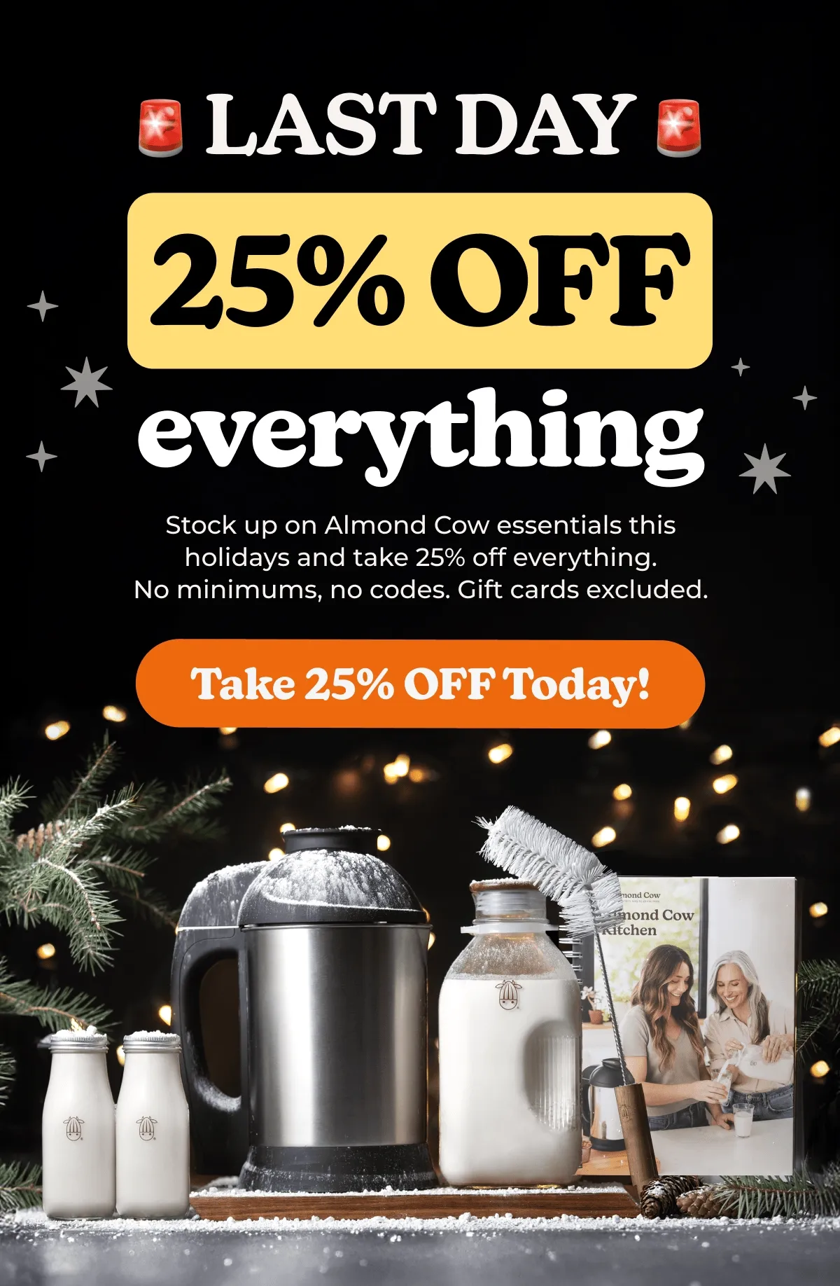 Last Day to get the biggest discount of the year! 25% Off Everything