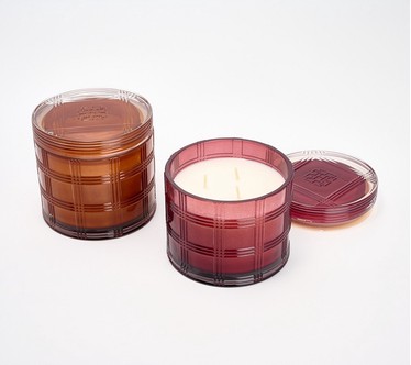HomeWorx by Slatkin + Co. S/2 14oz Clarendon Glass Candles
