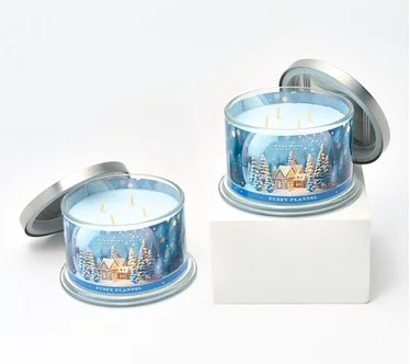 HomeWorx by Slatkin + Co. S/2 18 oz. Fuzzy Flannel Candles