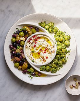 marinated olives two ways with whipped feta