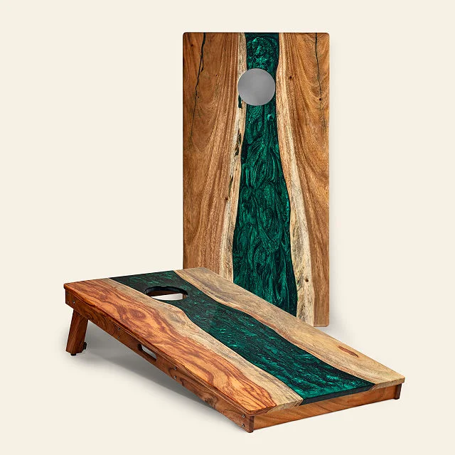 Luxe Live Edge One of a Kind Cornhole Boards