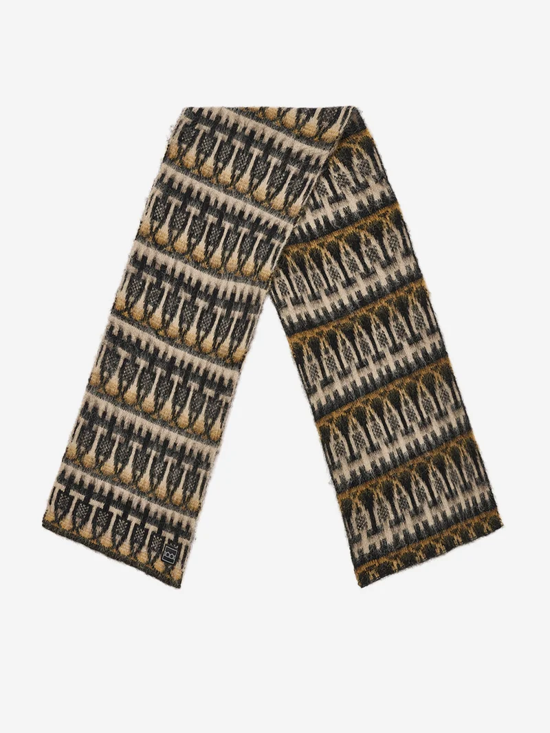 Image of The Trilogy Tapes TTT Mohair Knitted Pulse Scarf - Black/White