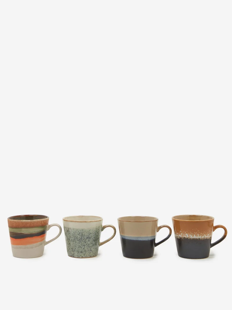 Image of HKLiving 70s Ceramics Cappuccino Mugs (Set of 4) - Verve