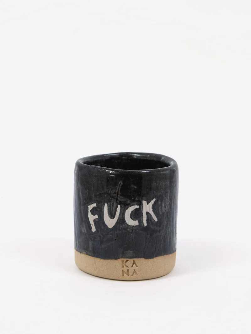 Image of KANA x Goodhood Exclusive Handmade Fuck Mug - Black