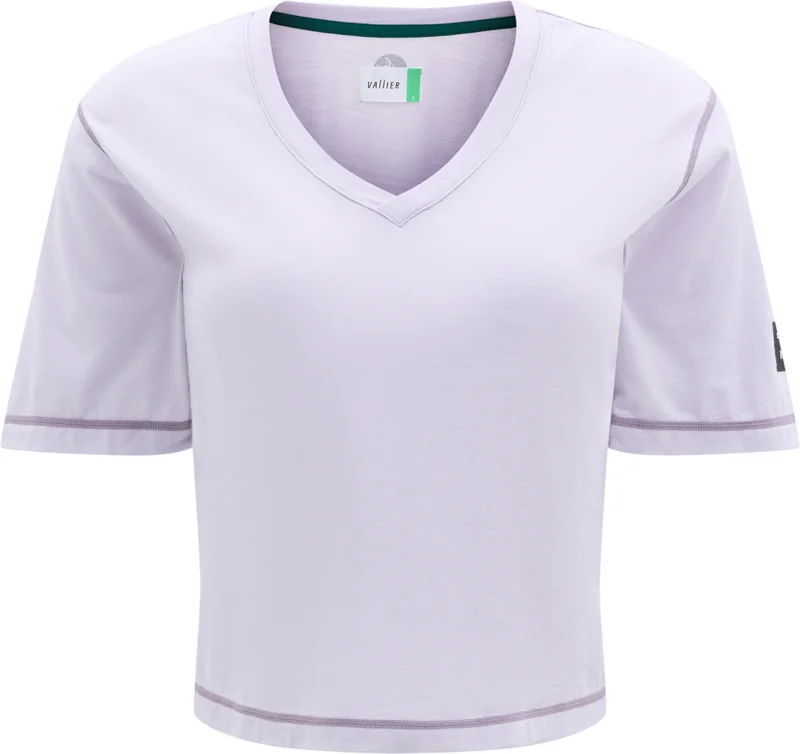 Vallier,  Vallier x Castelli Aliados Cropped Relaxed Fit Merino V-Neck T-Shirt - Women's