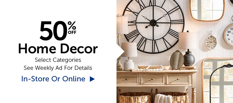 50% Off Home Decor - Select Categories.