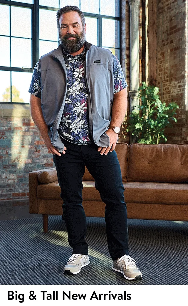 Men wearing new styles from DXL Big & Tall.