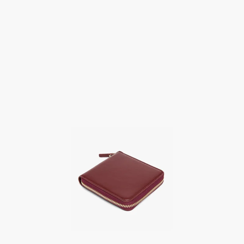 Image of Mallorca Small Wallet - Cactus Leather - Burgundy / Gold / Camel