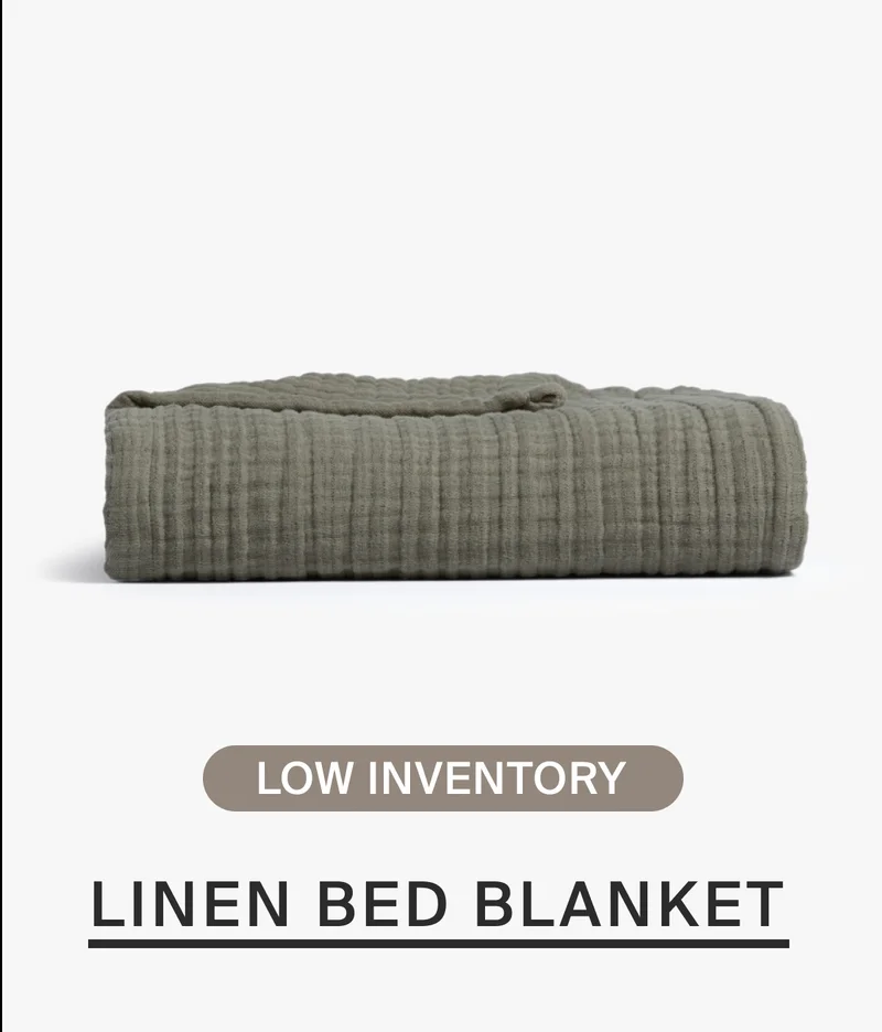 Linen bed blanket