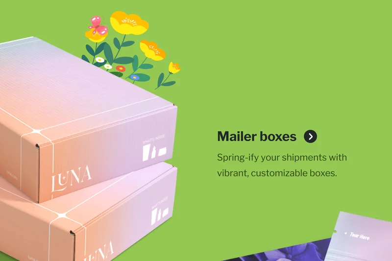 Mailer Boxes | Spring-ify your shipments with vibrant, customizable boxes.