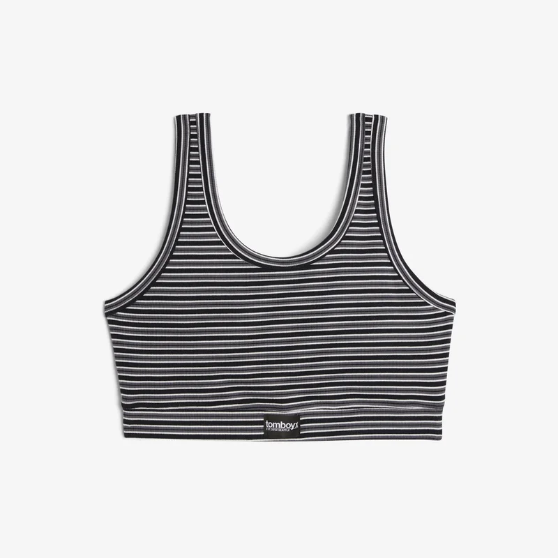 Image of Bamboo Rib Essentials Soft Bra - Icy Stripe