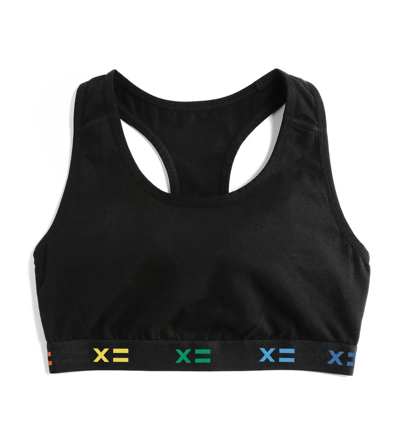 Image of Racerback Soft Bra - Black X= Rainbow