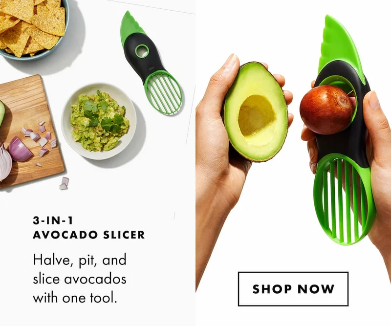 3-in-1 avocado slicer. Halve, pit, and slice avocados with one tool. | SHOP NOW