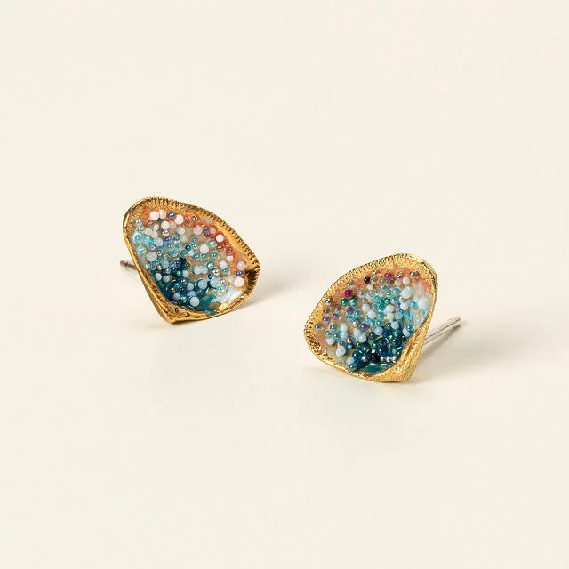 Seashell Stud Beaded Earrings