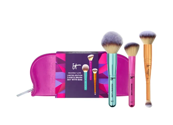 HEAVENLY LUXE® LIMITED-EDITION 3-PIECE BRUSH SET + MAKEUP BAG