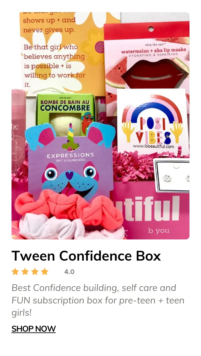 Fun Confidence building boxes for Teens + Tween girls
