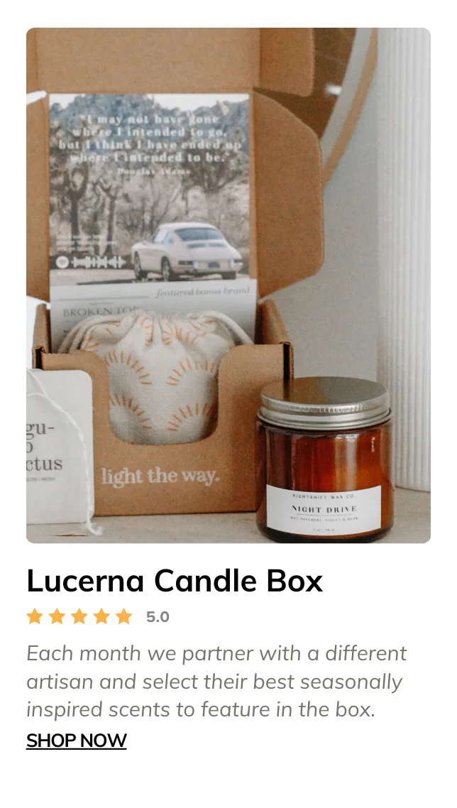 The Lucerna Box | Monthly Candle Subscription