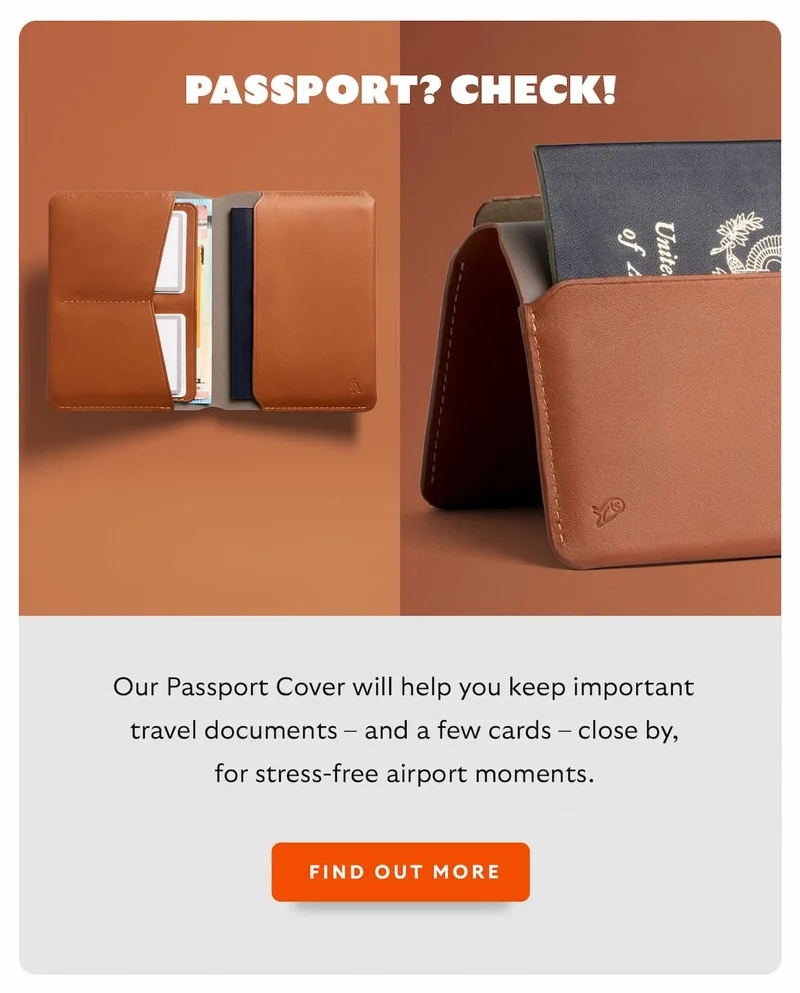 Our Passport Cover will help you keep it close by, with a few cards and your boarding pass for stress-free airport moments.