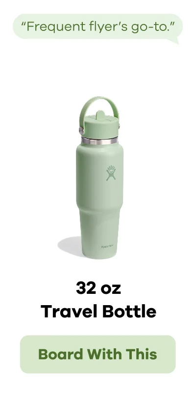 "Frequent flyer's go-to" 32 oz Travel Bottle | Board With This