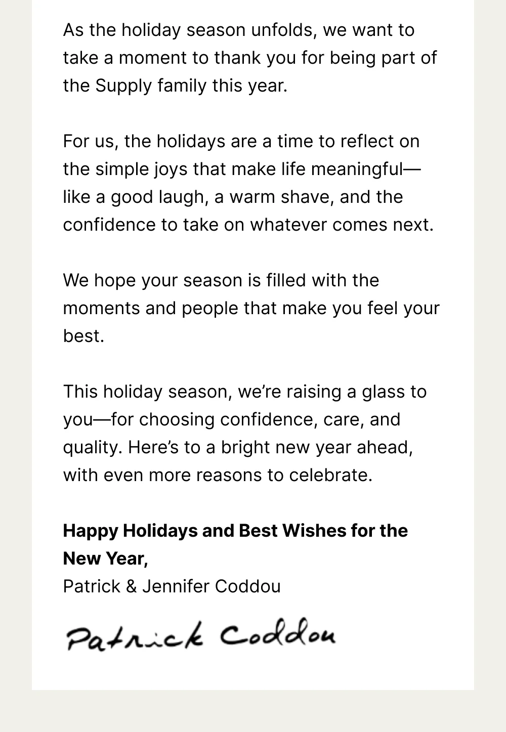 Wishing You Happy Holidays
