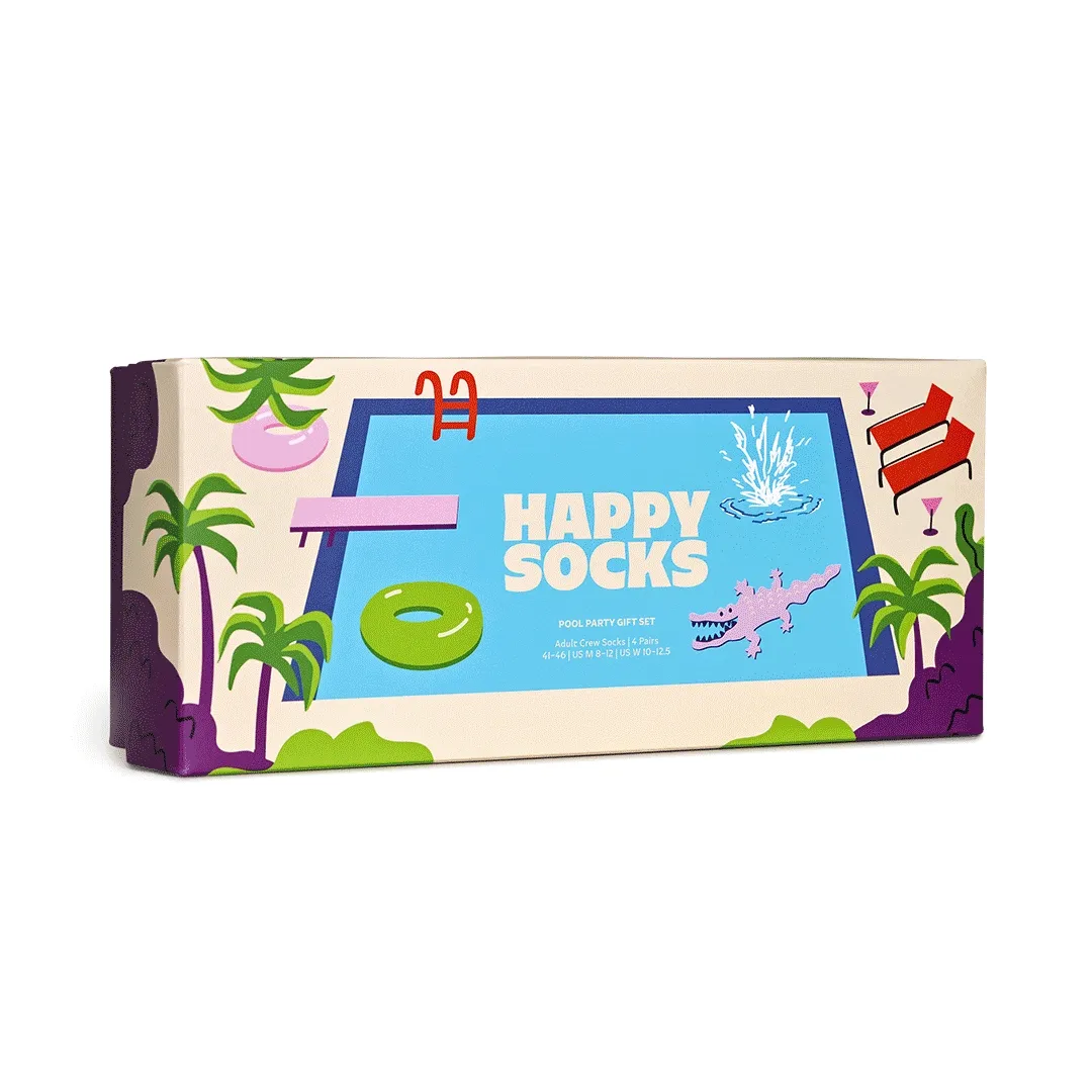 4-Pack Pool Party Sock Gift Set