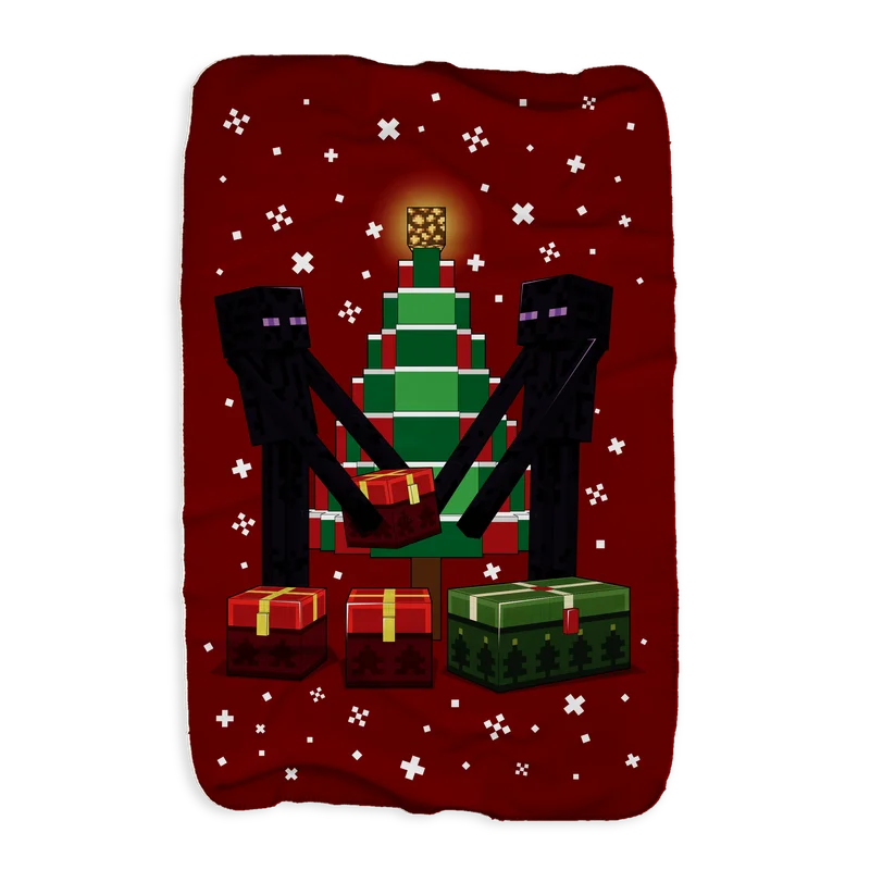 Image of Minecraft Enderman Gifts Sherpa Blanket