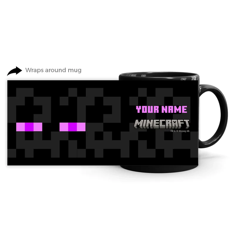 Image of Minecraft PF Enderman Big Face Personalized Black Mug