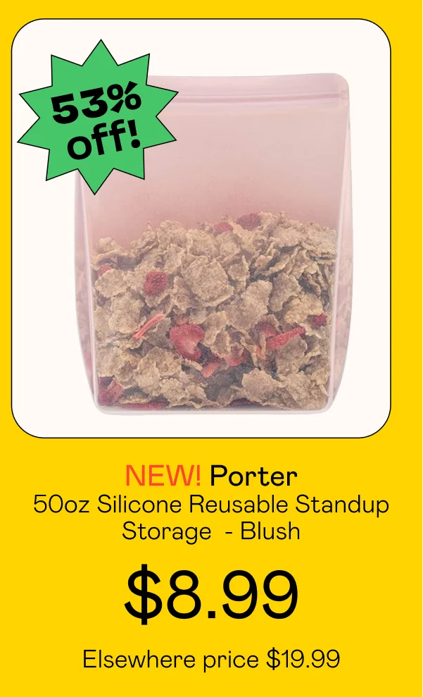 50oz Silicone Reusable Standup Storage  - Blush