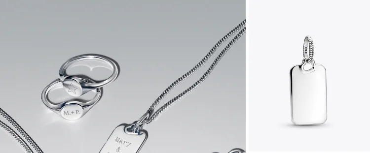 Engravable Rectangle Tag Pendant