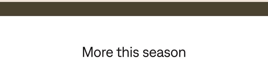 More this season