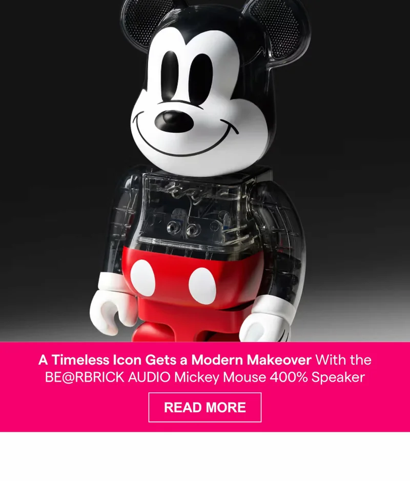 A Timeless Icon Gets a Modern Makeover With the BE@RBRICK AUDIO Mickey Mouse 400% Speaker