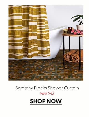 Scratchy Blocks - Yellow Chartreuse Shower Curtain