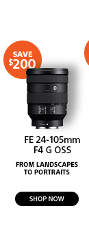 Save FE 24-105mm F4 G OSS From landscapes to portraits Shop now