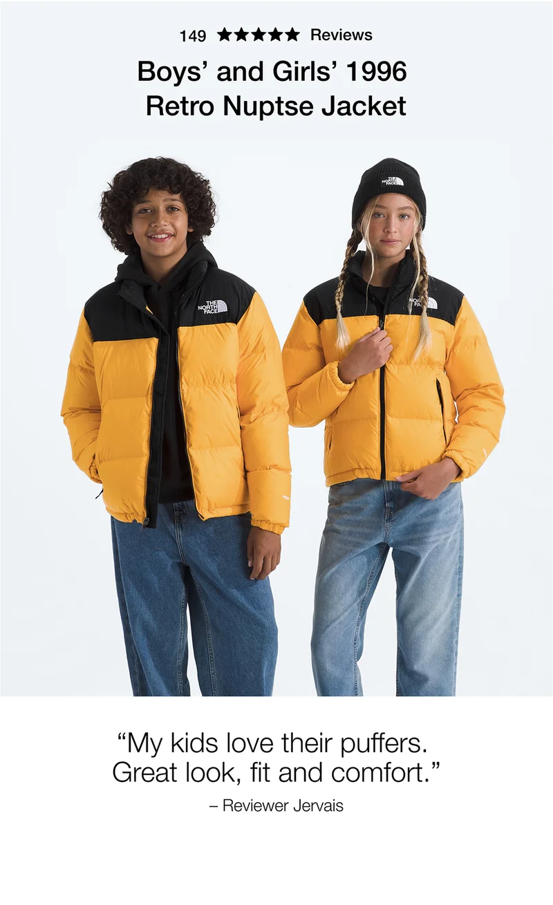 Boys' and Girls' 1996 Retro Nuptse Jacket "My kids love their puffers. Great look, fit and comfort." - Reviewer Jervais