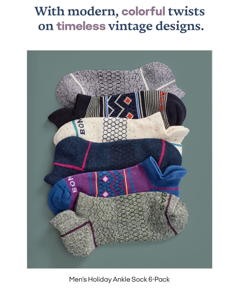 Men's Holiday Ankle Sock 6-Pack