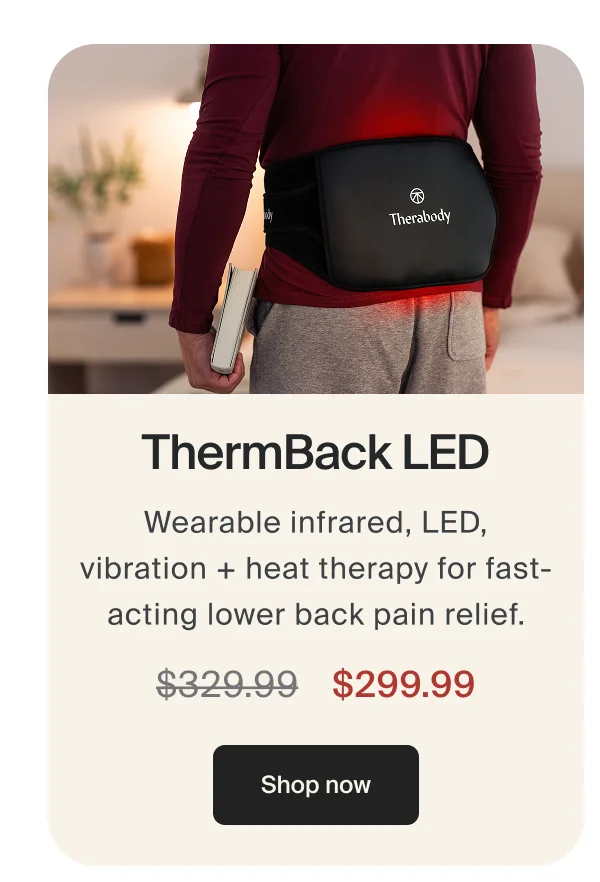 ThermBack LED | Wearable infrared, LED, vibration + heat therapy for fast-acting lower back pain relief. | $299.99 | Shop now