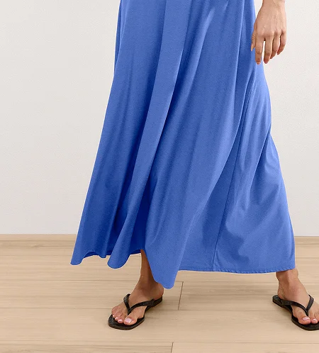 Featherweight Strapless Maxi Dress in Wild Flower Blue Heather