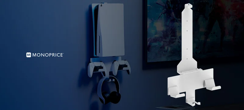 Monoprice Wall Mount for Full-Size PS5 Digital, Disc and Pro Editions