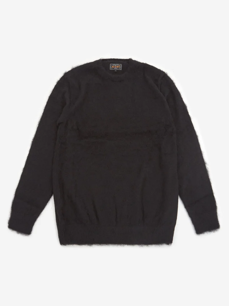 Image of Beams Plus Crew Stretch Mohair - Black