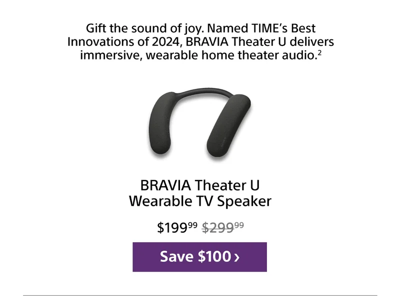 BRAVIA Theater U Wearable TV Speaker | Save $100